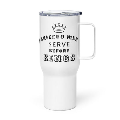 Proverbs 22:29 Travel Mug with a Handle - Valiant Sheep