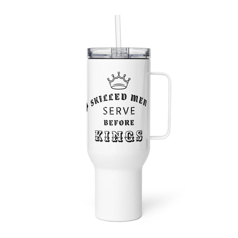 Proverbs 22:29 Travel Mug with a Handle - Valiant Sheep