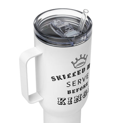 Proverbs 22:29 Travel Mug with a Handle - Valiant Sheep