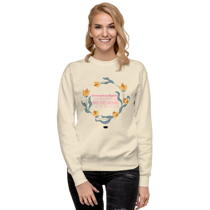 Proverbs 31:25 Premium Sweatshirt - Valiant Sheep