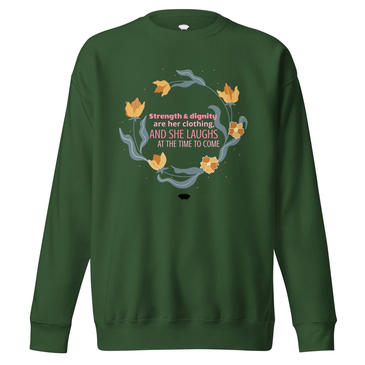 Proverbs 31:25 Premium Sweatshirt - Valiant Sheep