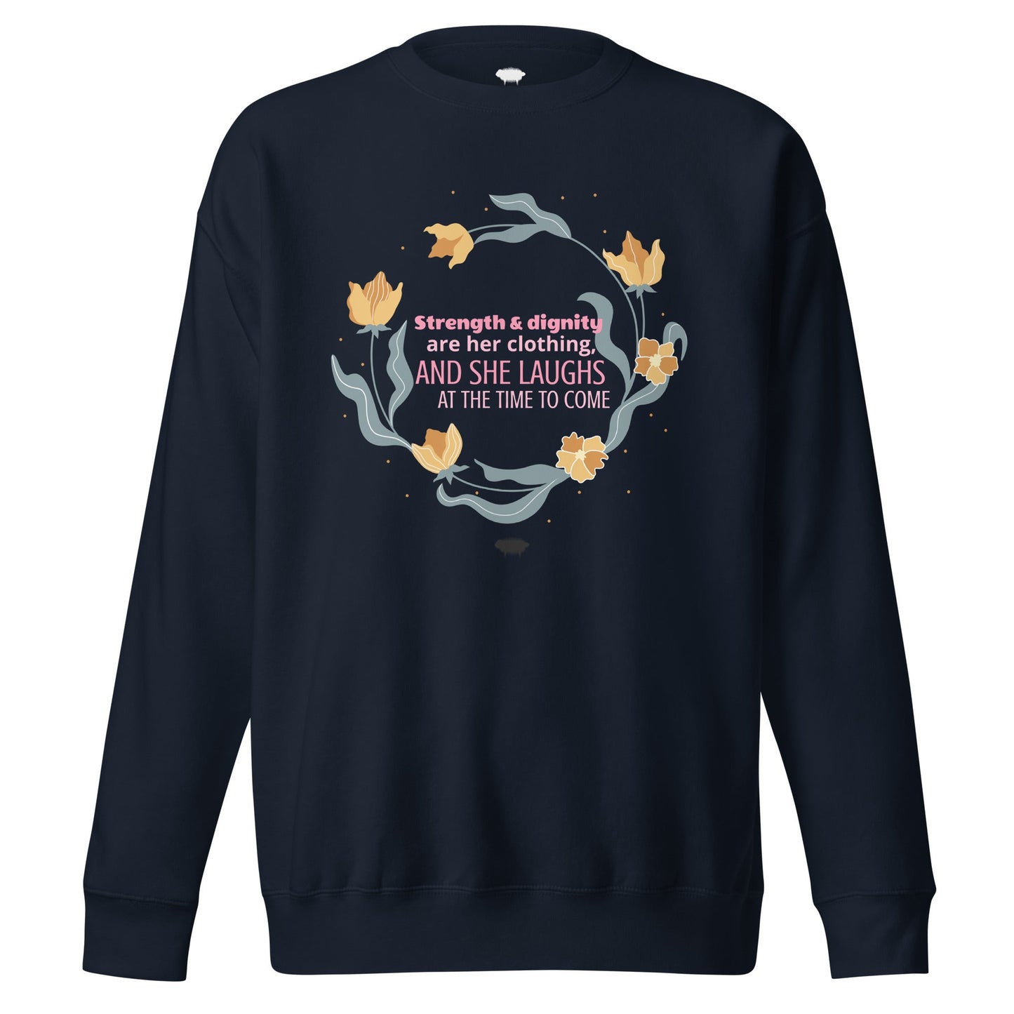 Proverbs 31:25 Premium Sweatshirt - Valiant Sheep