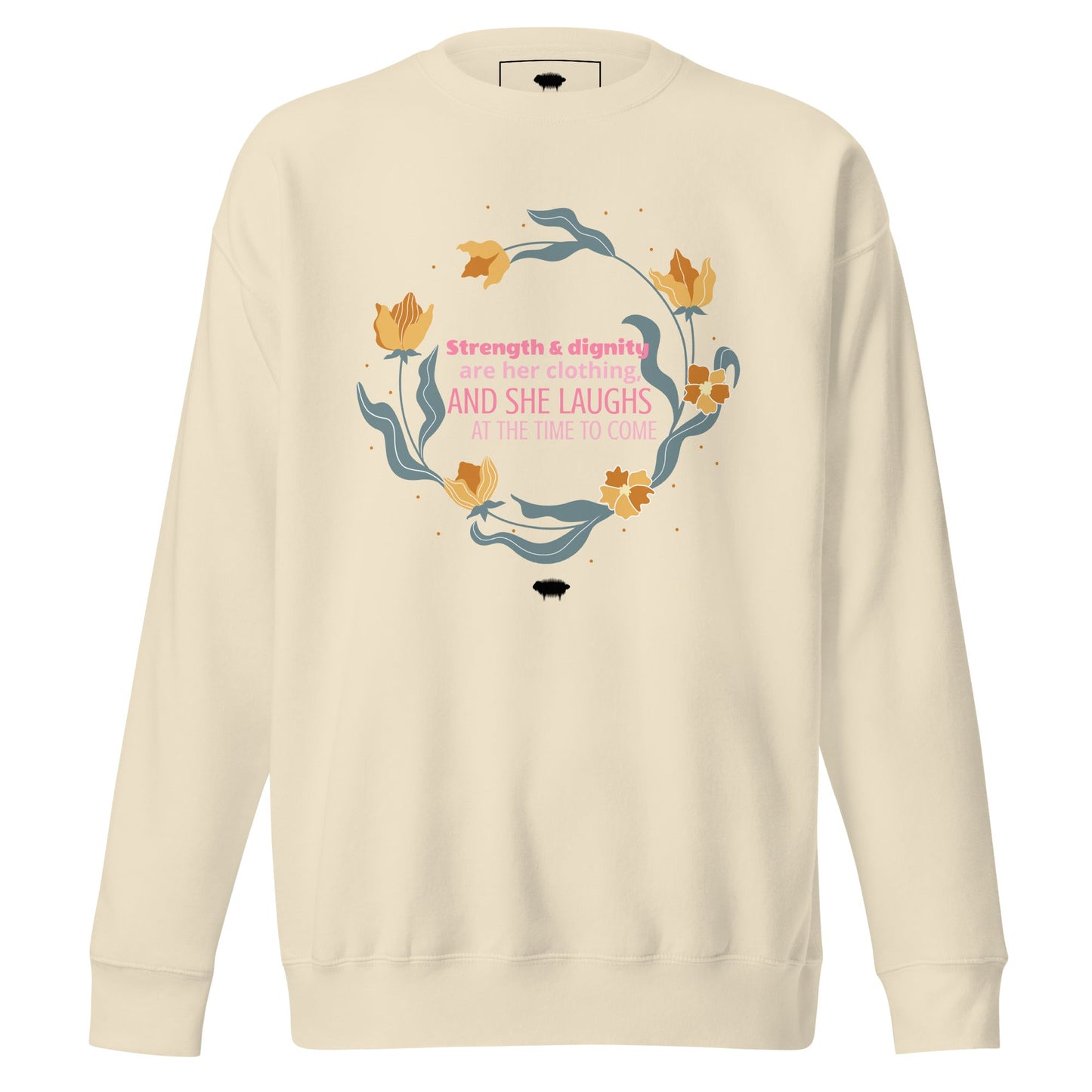 Proverbs 31:25 Premium Sweatshirt - Valiant Sheep