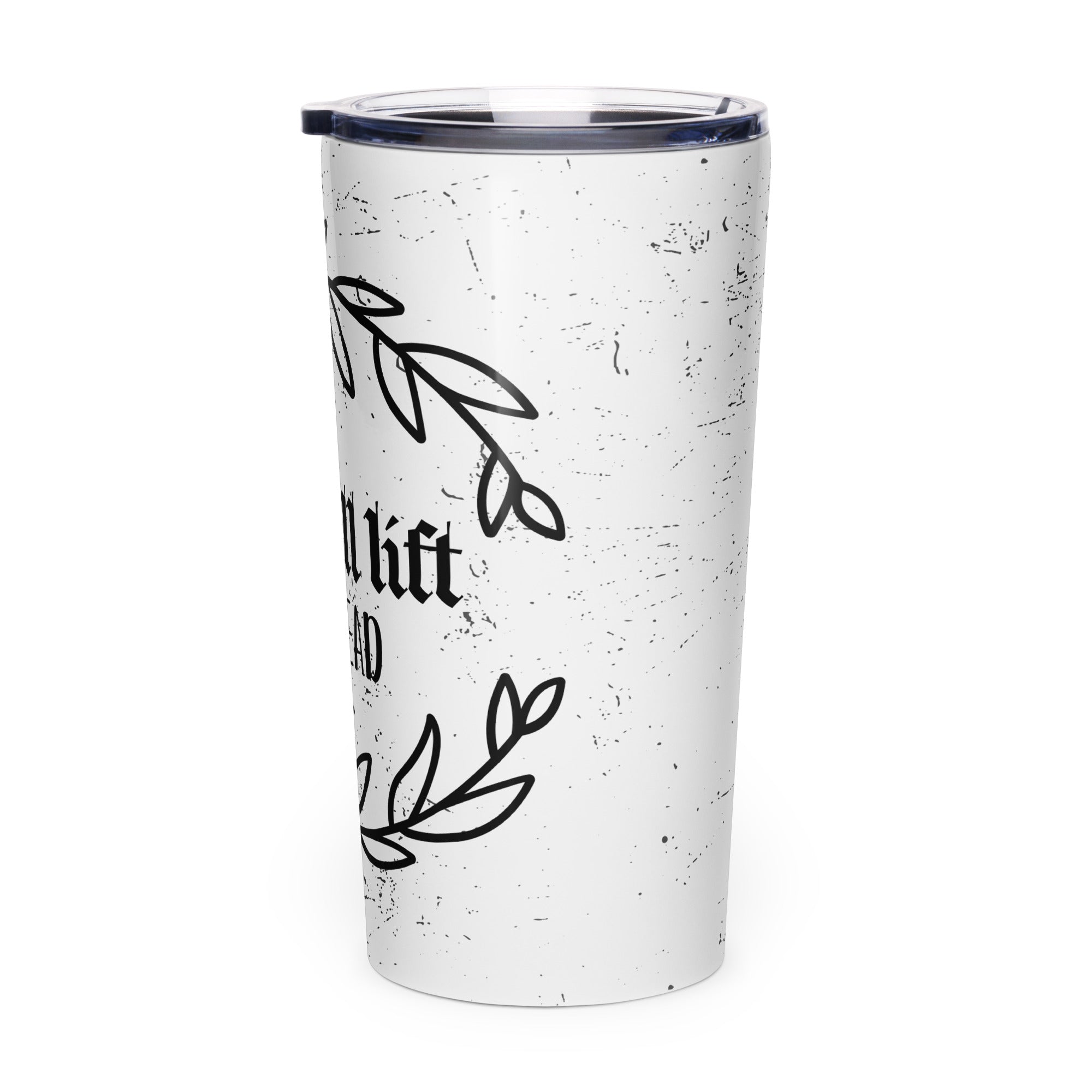 Tapered Stainless Steel Tumbler - "He Will Lift My Head" - Valiant Sheep Store