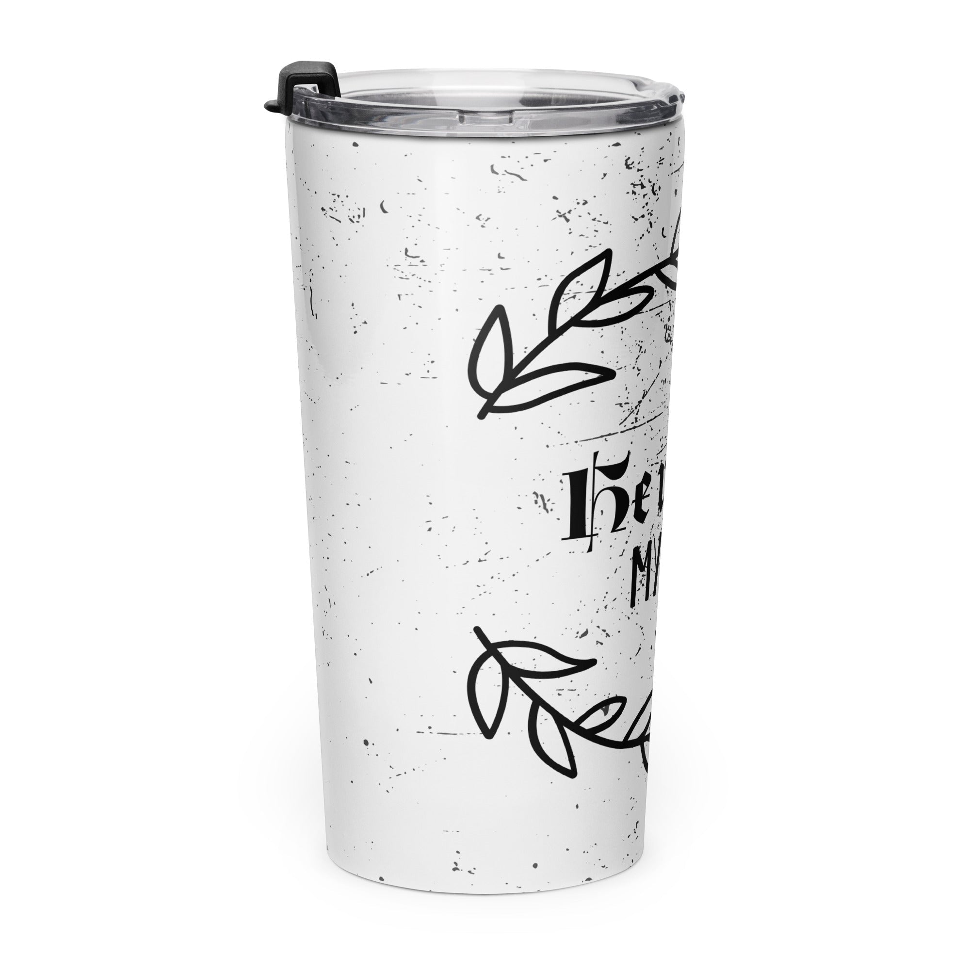Tapered Stainless Steel Tumbler - "He Will Lift My Head" - Valiant Sheep Store
