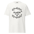 Unisex Classic Tee - "He Will Lift My Head" White - Valiant Sheep Store