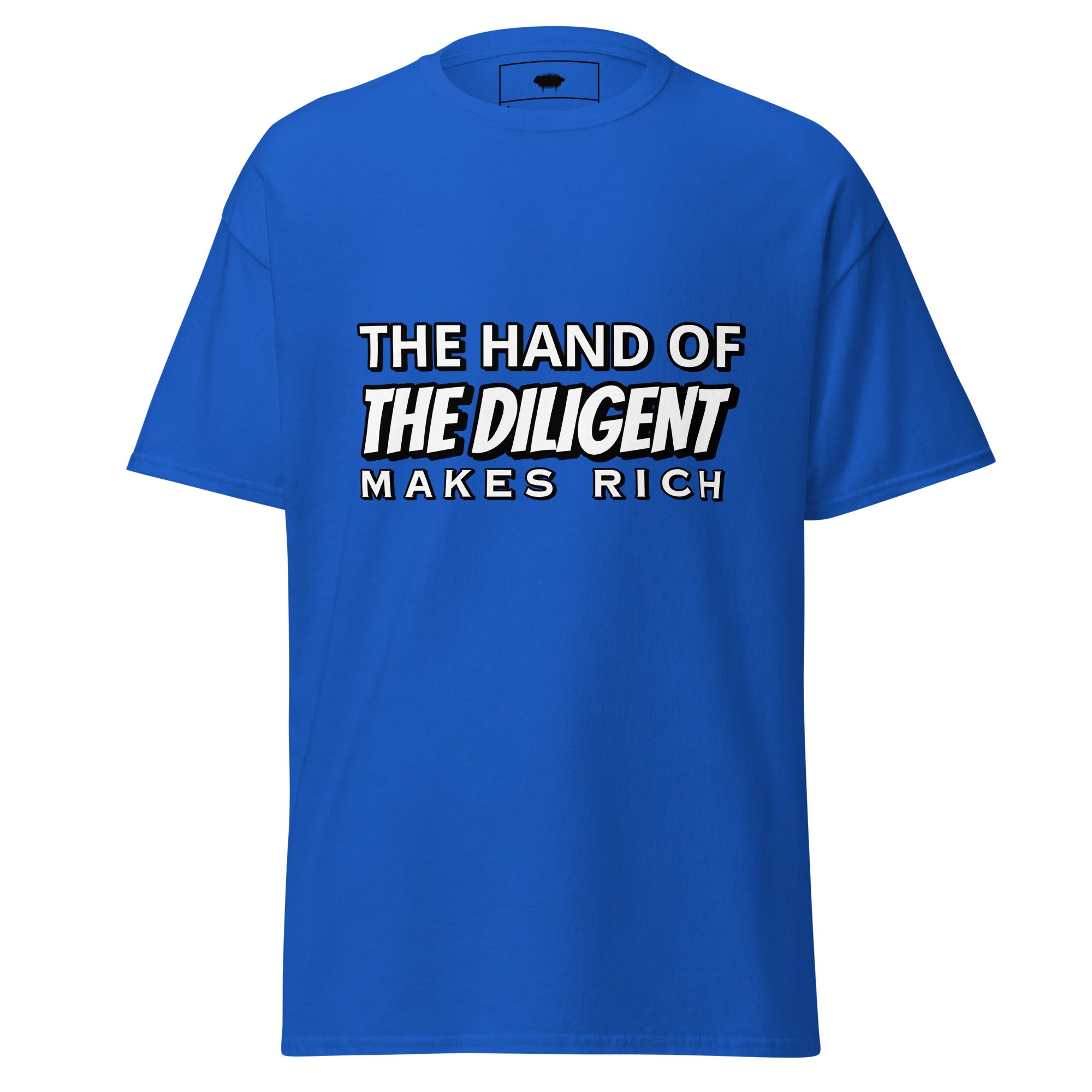 Unisex Classic Tee - Proverbs 10:4 “The Hand of the Diligent Makes Rich” Royal - Valiant Sheep Store