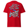 Unisex Classic Tee - Proverbs 14:23 “In All Toil There Is Profit” Red - Valiant Sheep Store