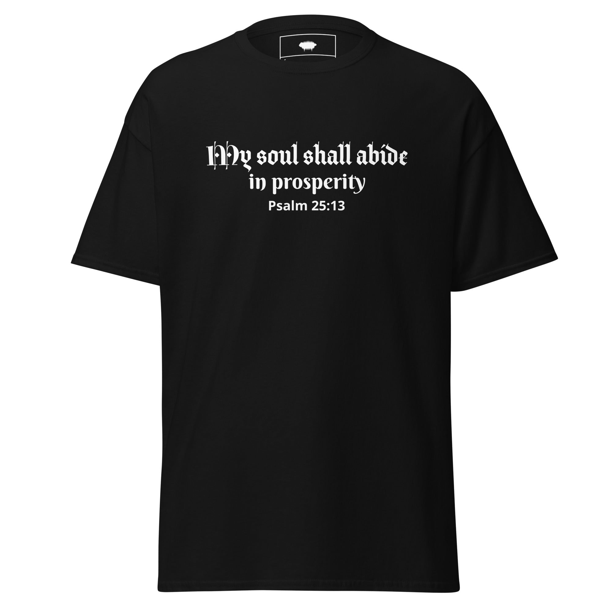 Unisex Classic Tee - Psalm 25:13 "My Soul Shall Abide in Prosperity" Black - Valiant Sheep Store