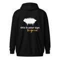 Unisex Heavy Blend Zip Hoodie - "This is your sign to go on" Black - Valiant Sheep