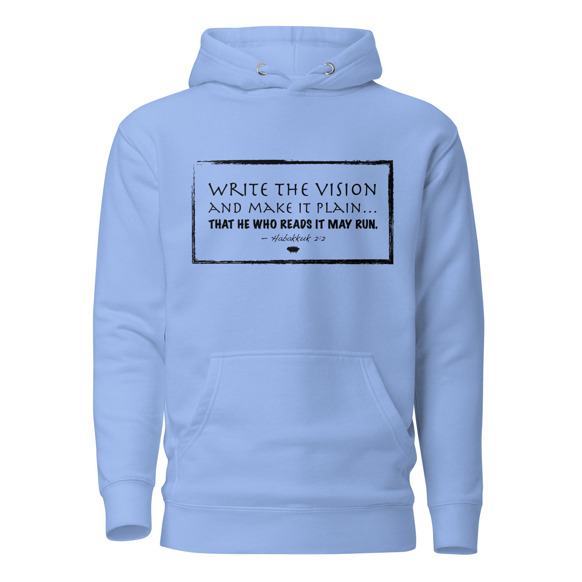 Unisex Hoodie - Habbakuk 2:2 "Write the Vision" Carolina Blue - Valiant Sheep Store