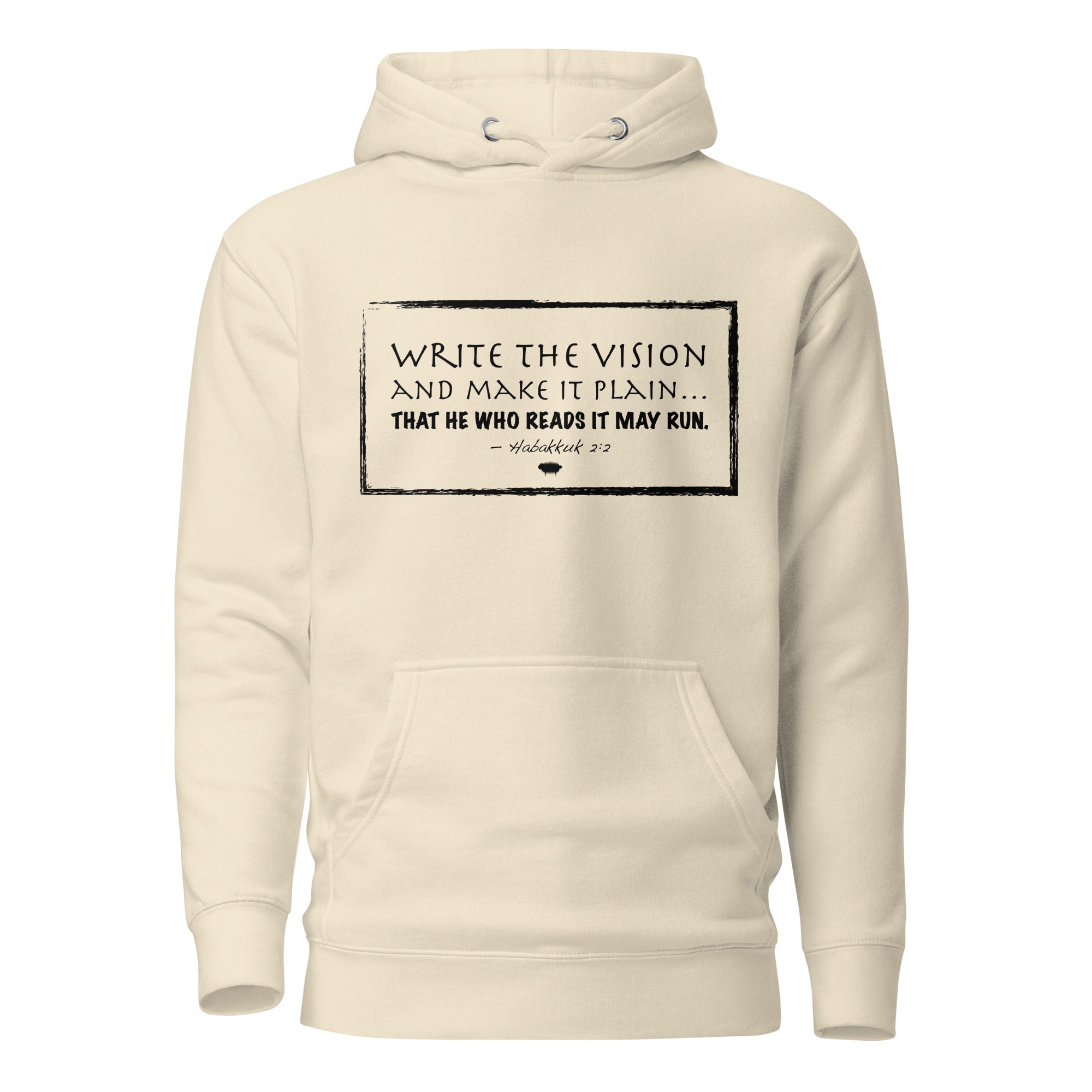 Unisex Hoodie - Habbakuk 2:2 "Write the Vision" Bone - Valiant Sheep Store