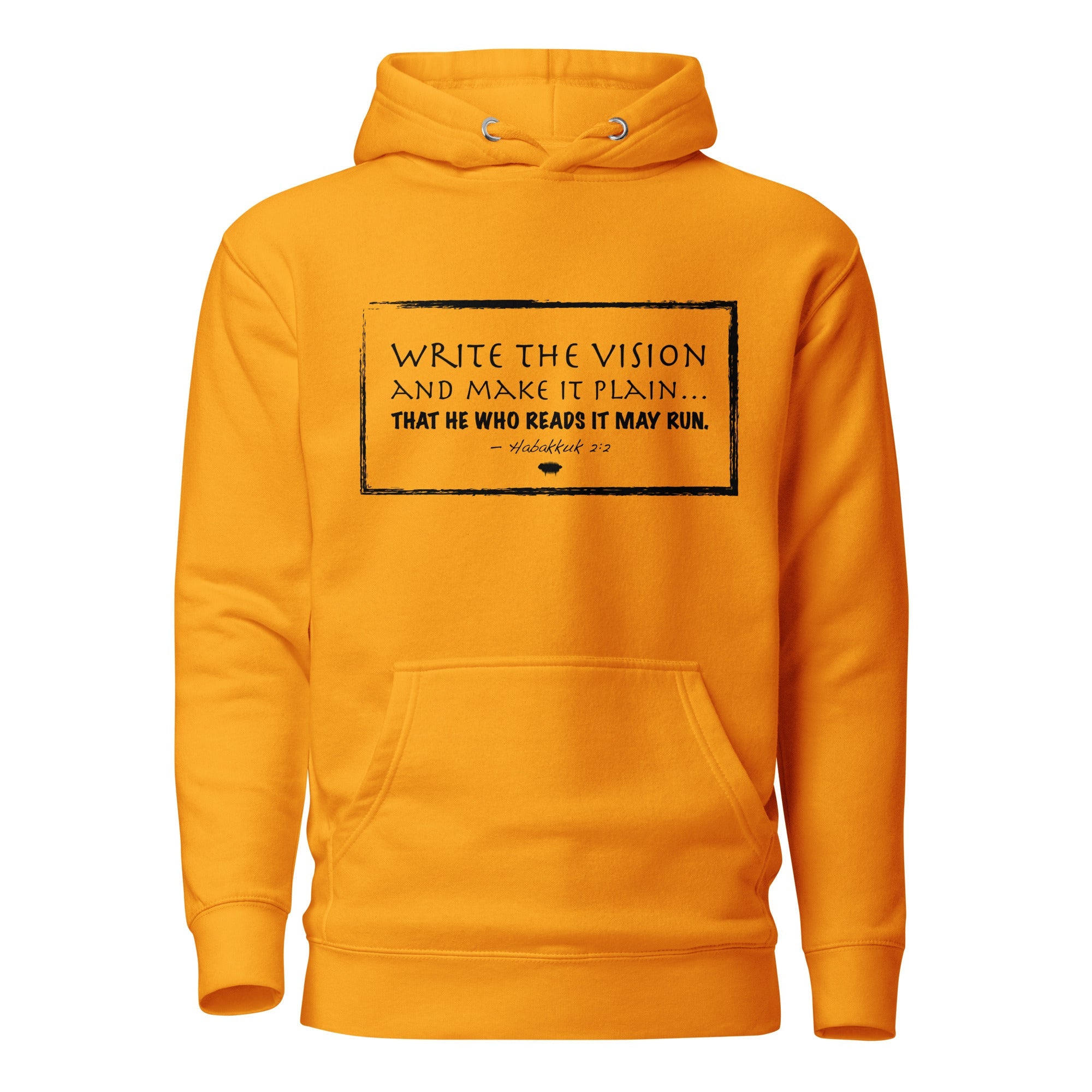 Unisex Hoodie - Habbakuk 2:2 "Write the Vision" Team Gold - Valiant Sheep Store
