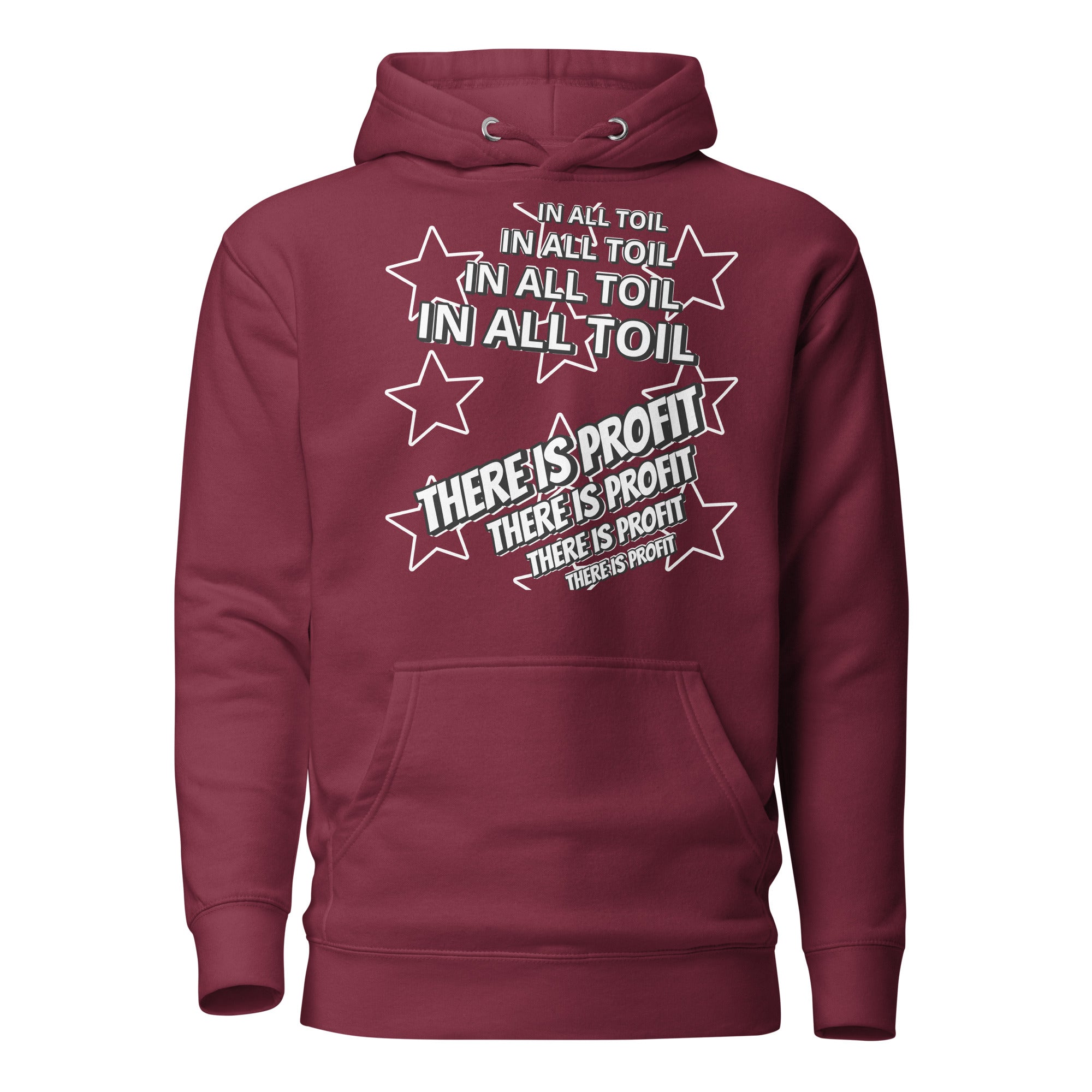 Unisex Hoodie - Proverbs 14:23 "In All Toil There Is Profit" Maroon - Valiant Sheep Store