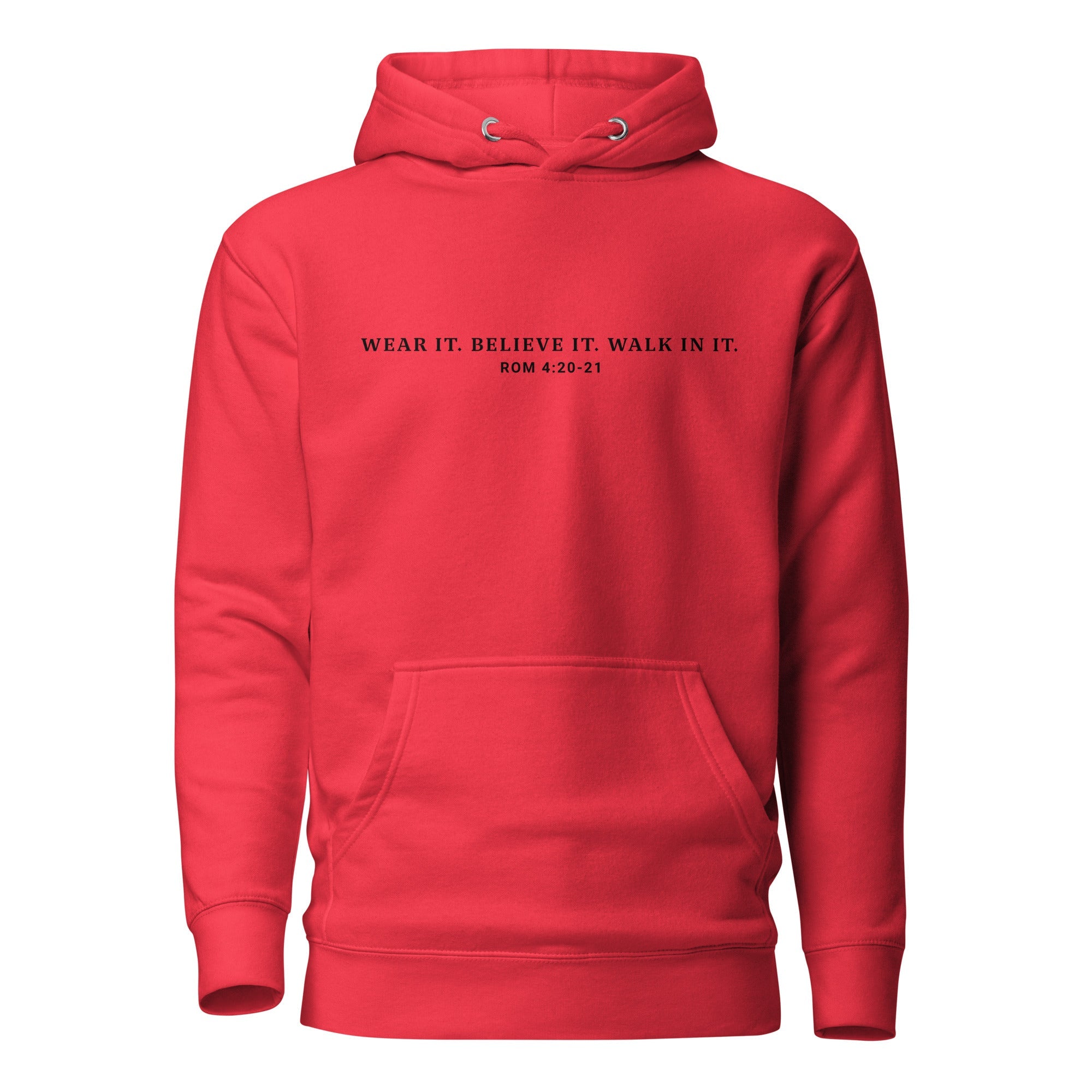 Unisex Hoodie - "Wear it. Believe it. Walk in it." Team Red - Valiant Sheep Store