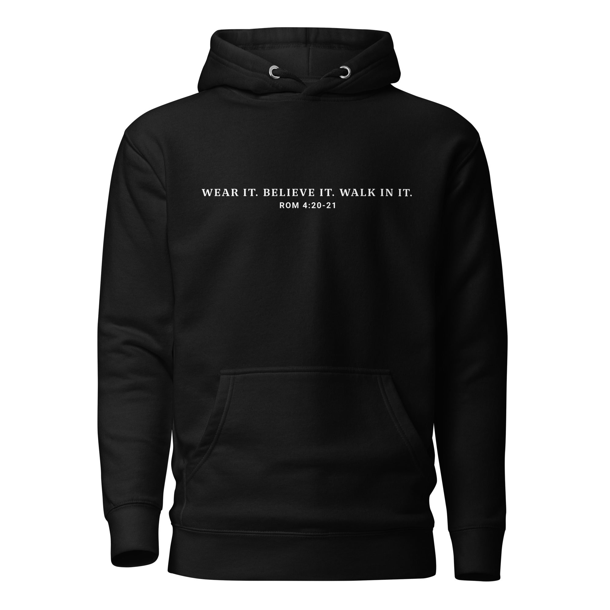 Unisex Hoodie - "Wear it. Believe it. Walk in it." Black - Valiant Sheep Store