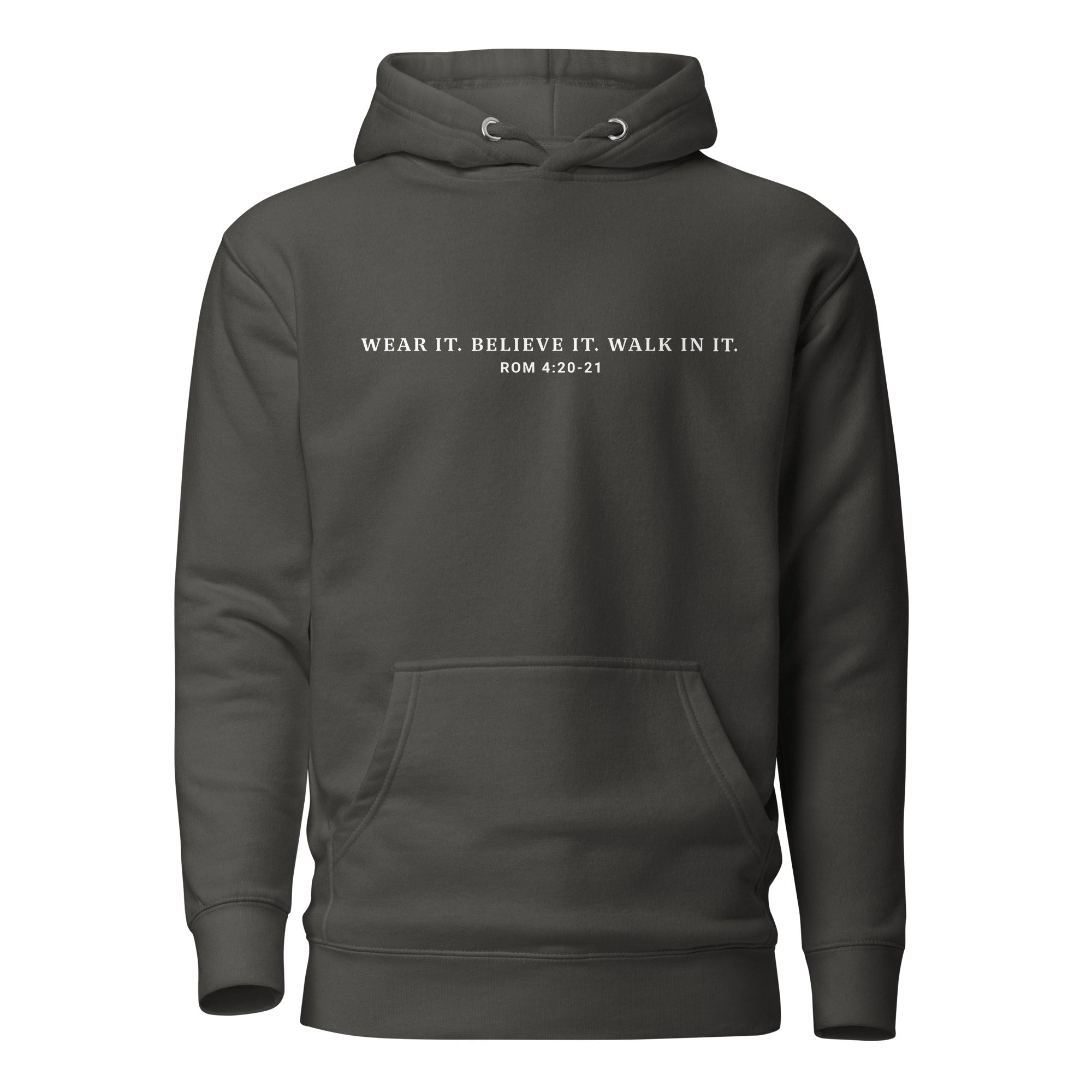 Unisex Hoodie - "Wear it. Believe it. Walk in it." Vintage Black - Valiant Sheep Store