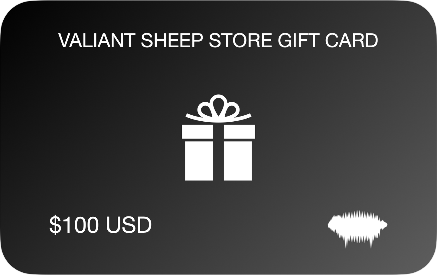 Valiant Sheep Store Gift Card - $100 USD - Valiant Sheep Store