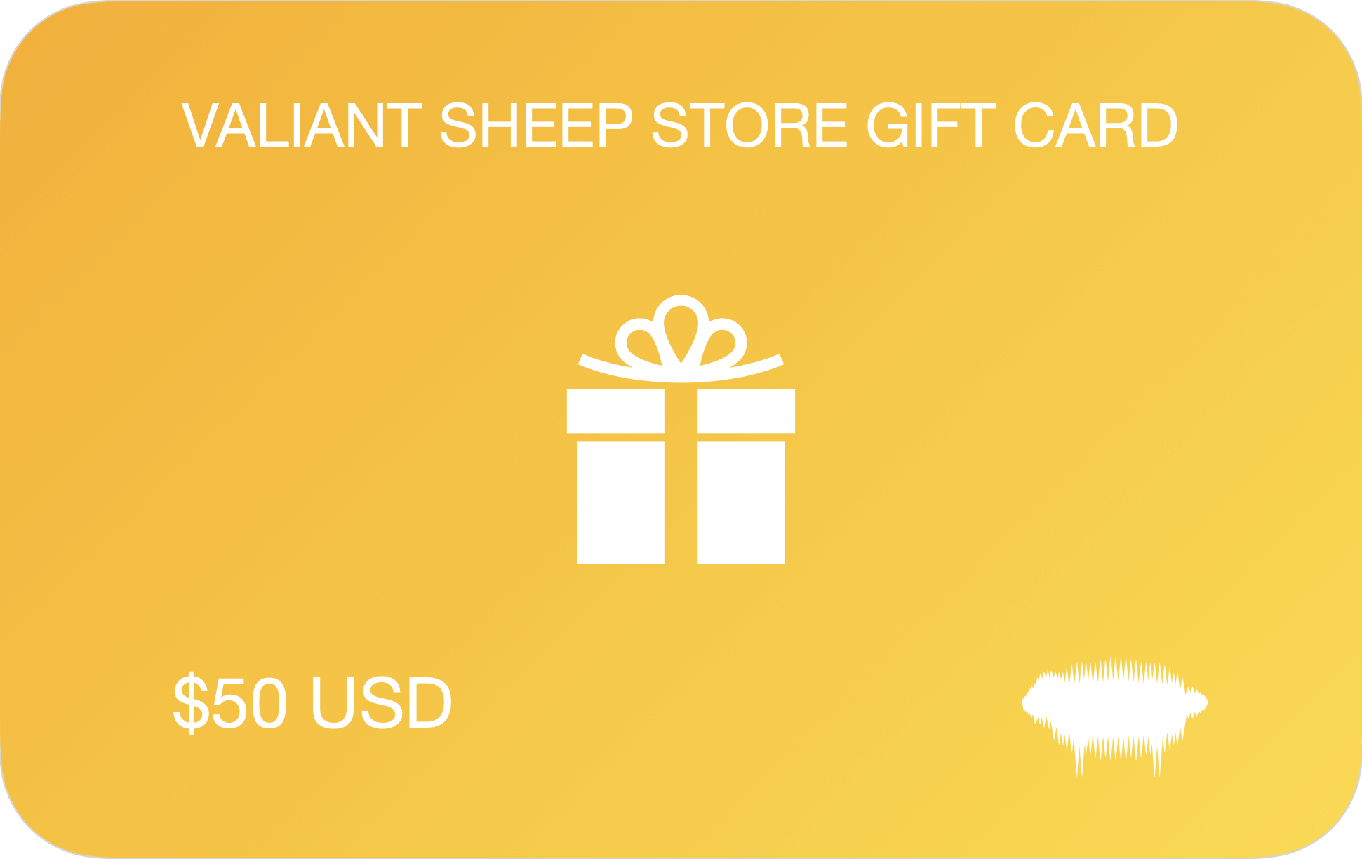 Valiant Sheep Store Gift Card Gold - Valiant Sheep Store