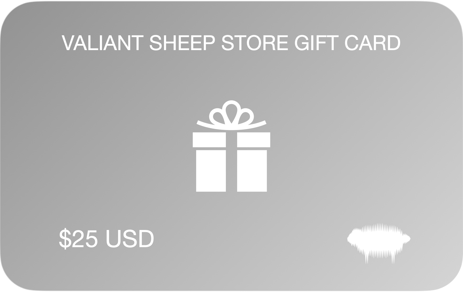 Valiant Sheep Store Gift Card Silver - Valiant Sheep Store
